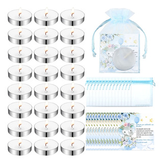 30pcs Velas Tea Light Sin Aroma Decorativa Para Baby Shower 30pcs Velas Tea Light Sin Aroma Decorativa Para Baby Shower