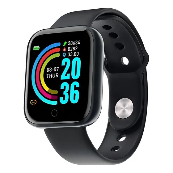Relógio Smartwatch D20 Digital Inteligente P/ Homem Mulher Cor da caixa Preto Cor da pulseira Preto Cor do bisel Preto