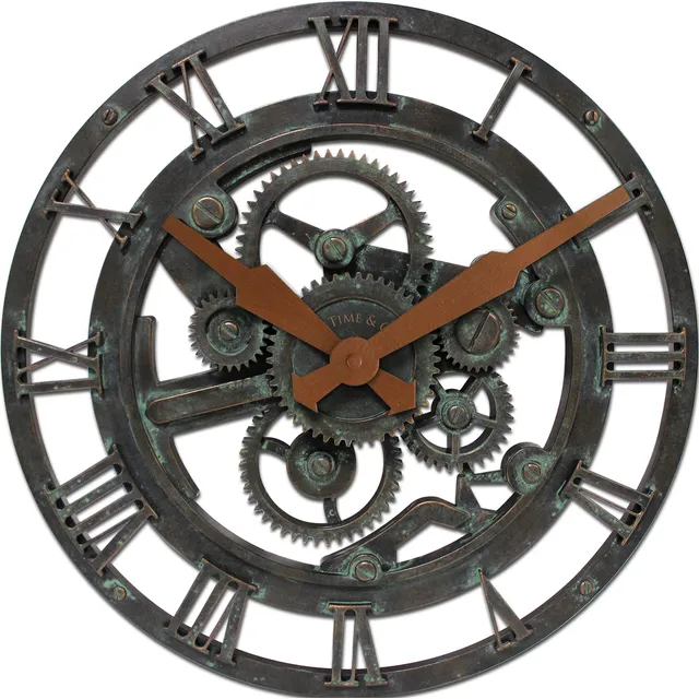 Firstime Co Reloj Pared Oxidized Gears 15  Color Verde