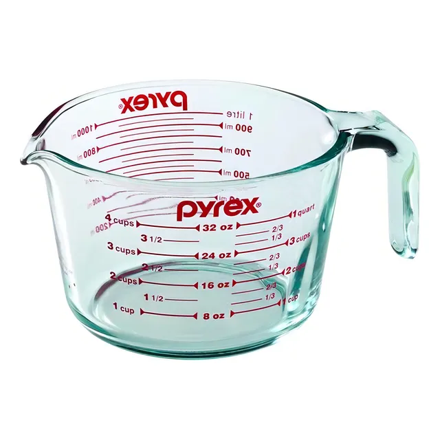 Jarra Medidora 1 Lt Basics Pyrex Color Vidrio Transparente