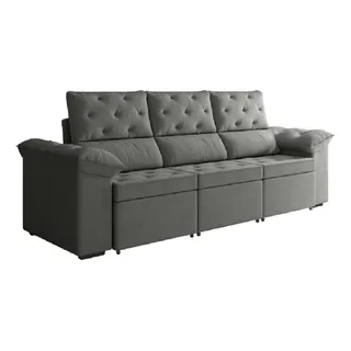 SofĂĄ RetrĂĄtil 3 Lugares 2,10m York Suede Cinza SofĂĄ RetrĂĄtil 3 Lugares 2,10m York Suede Cinza