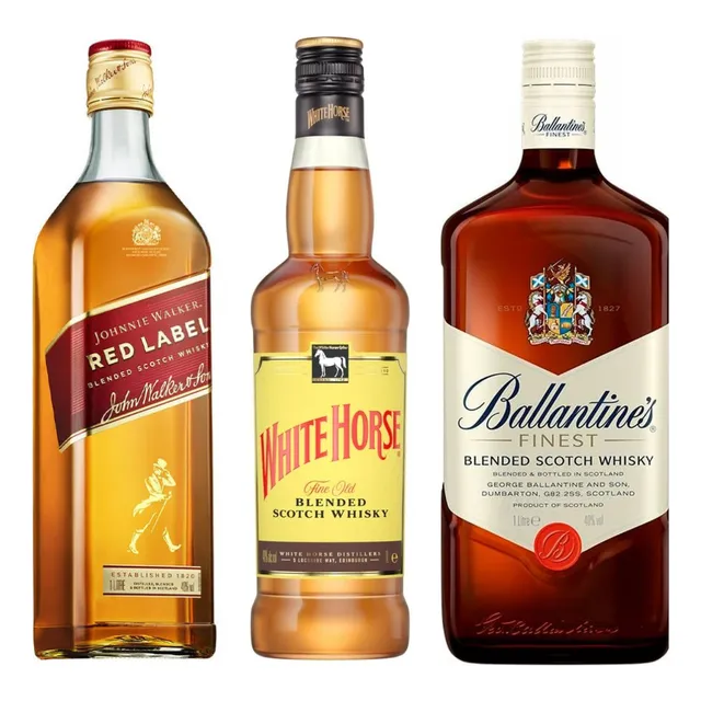 Whisky Red Label 1 L + Ballantine's 1 L + White Horse 1 L