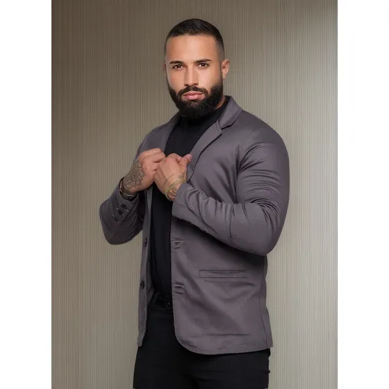 Blazer Masculino Slim Com Elastano 12x S/ Juros Frete Grátis