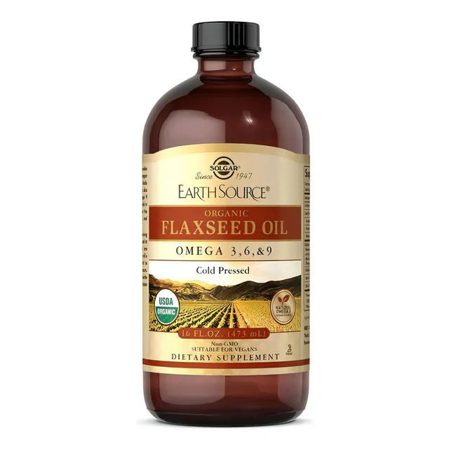 Aceite De Linaza Orgánico Omega 3,6,9 Solgar 473 Ml Sabor Neutro