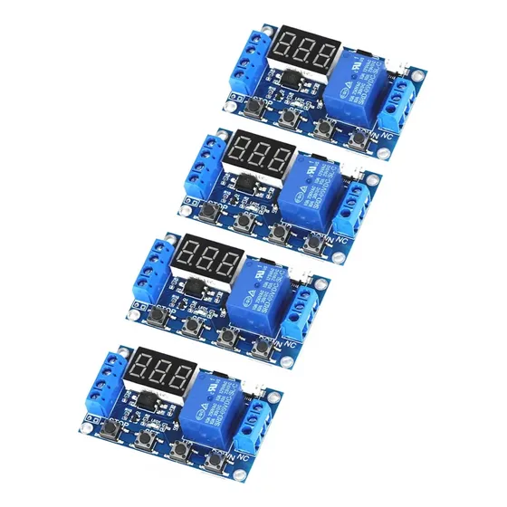 4 Pzs Kopira Temporizador Digital Timer 12v Programable Arduino Dc 6-30v Tarjeta De Relé Led Digital Circuito De Sincronización De Ciclos Interruptor Temporizador Retardo Módulo De Disparo Micro Usb