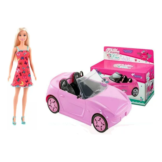 Combo Auto Princess 711+ Muñeca Barbie T7439 Original Mattel