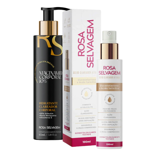 Kit Rosa Selvagem Niacinamida 115ml+ácido Clareador 100ml Kit Rosa Selvagem Niacinamida 115ml+ácido Clareador 100ml