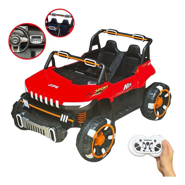 Buggy Utv Carro Elétrico 12v Infantil Som Controle Vermelho