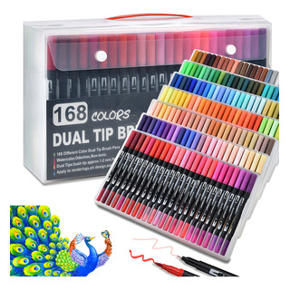 168 Colores Plumones Doble Punta Pencil, Laspang Marcadores A Base De Agua No Toxico Para Niños Adultos 168 Colores Plumones Doble Punta Pencil, Laspang Marcadores A Base De Agua No Toxico Para Niños Adultos