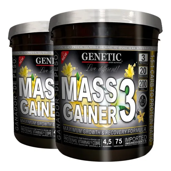 150 Días Mass Gainer Genetic Desarrollo Muscular Proteínas