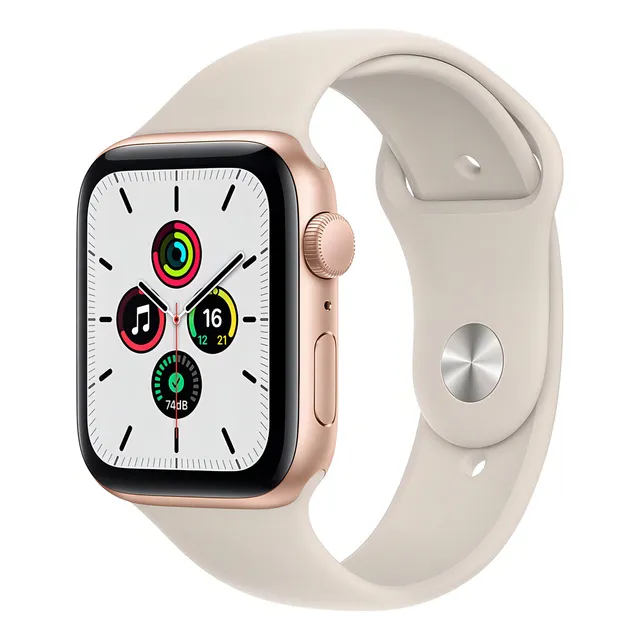 Apple Watch SE (GPS, 1.732") - Caixa de alumínio dourada - Pulseira esportiva Estelar