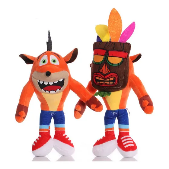 2pcs Crash Bandicoot Peluche Muñeca Juguete Cumpleaño Regalo