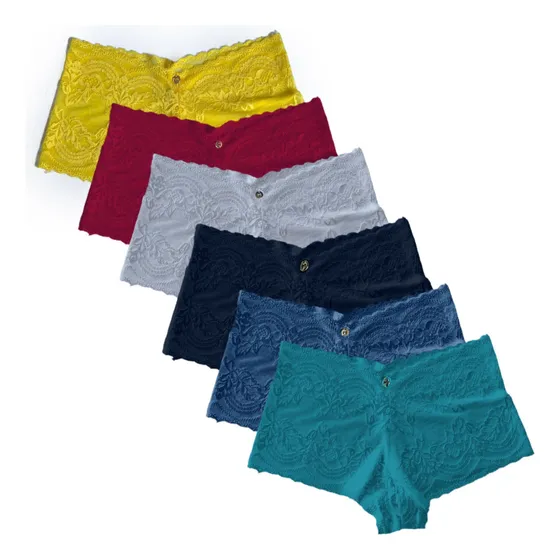 Kit Caleçon 6 Cores Am/az/br/pt/vd/vm Marcyn Lingerie