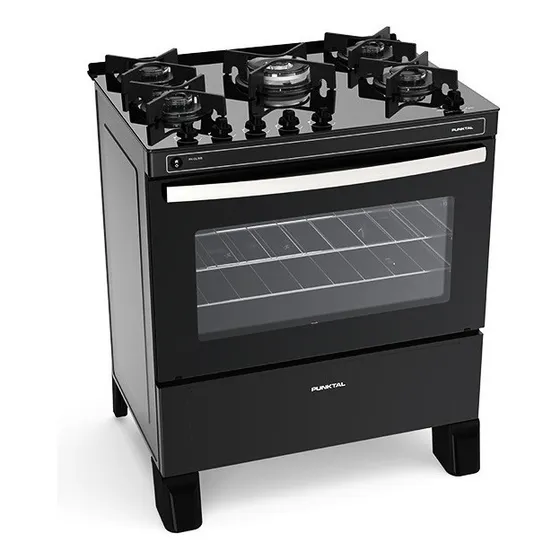 Cocina Super Gas Punktal Vidrio Templado 5 Hornallas