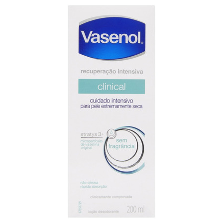 Loção Desodorante Vasenol Recuperação Intensiva em frasco 200 ml