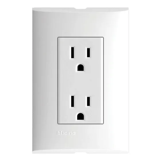 Contacto Eléctrico Placa Doble Forza 13 unidades color Blanco