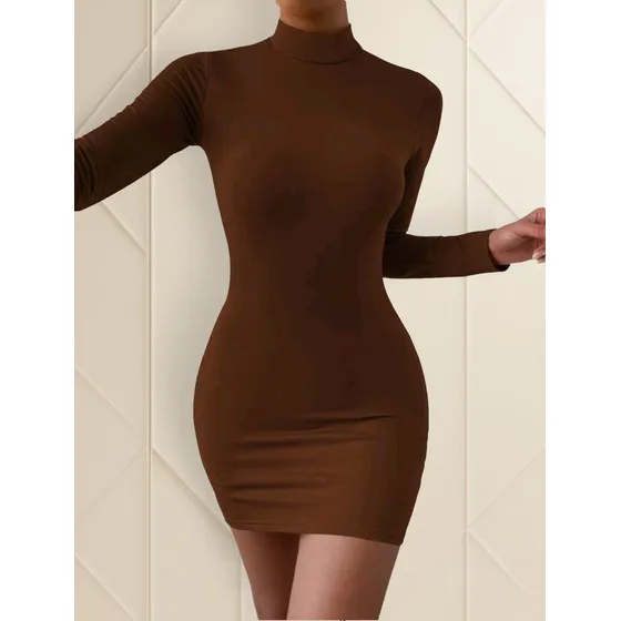 Vestido Corto Cuello Alto Térmico Abrigado Teffy