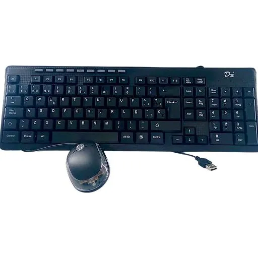 Kit Combo Teclado Slim Accesos Multimedia Mouse Wired Usb