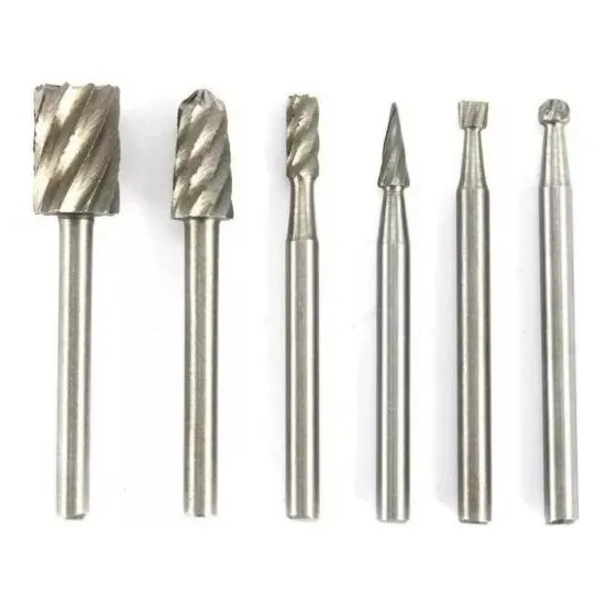 6 Fresas Hss1/8 Pulgada Varios Materiales Uso En Mini Tornos