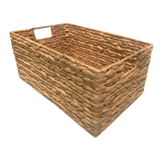 Canasto Rectangular Con Manijas De Junco