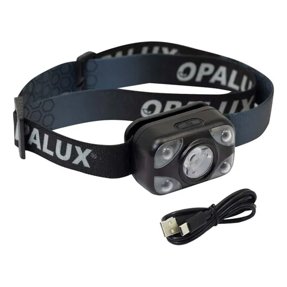 Linterna Frontal Led Recargable 3w 4 Modos Op-3672 Opalux Linterna Negro Luz Blanco
