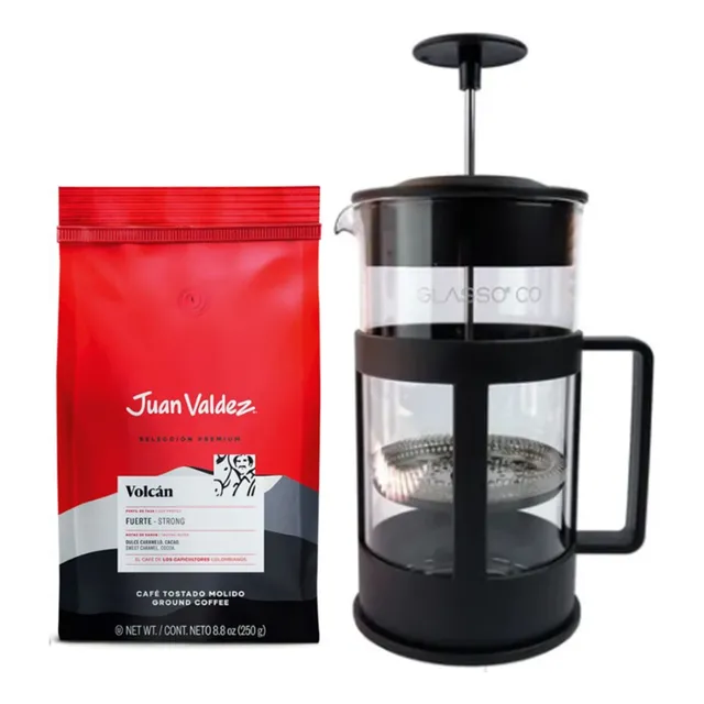 Café Juan Valdez Molido 250gr + Cafetera Prensa Francesa 1 L