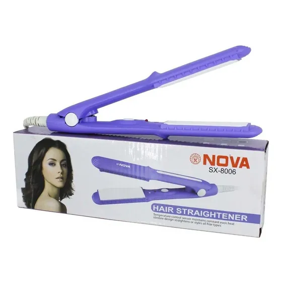 Mini Plancha Viajera Portátil De Pelo Nova Sx-8006 Color Morado