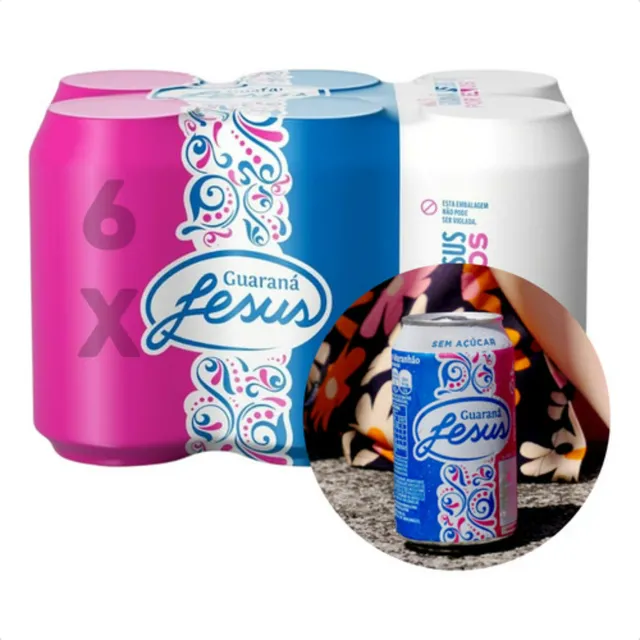 Guaraná Jesus Refrigerante Versão Zero Pack 6  350ml Latas