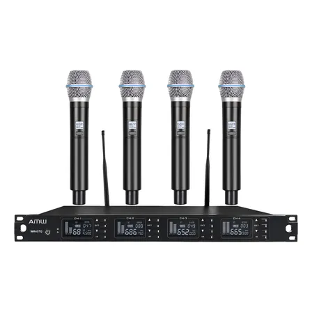 Amw Au3000 Microfone Sem Fio 4 Canais Uhf Digital Pro + Case