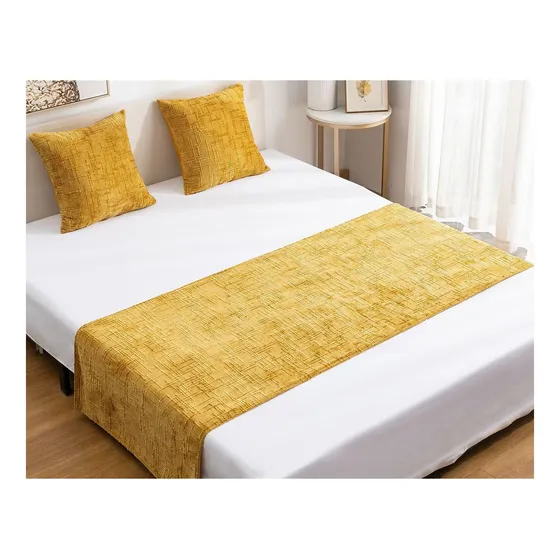 Set Piecera Chenille + 2 Fundas 2 Plazas O King