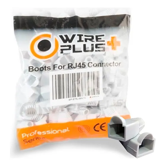Bolsa 100 Botas Protectoras Conector Rj45 Cat5 Cat6 Blanca