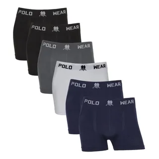 Kit Com 6 Cuecas Boxer Polo Wear Sem Costura Em Microfibra Kit Com 6 Cuecas Boxer Polo Wear Sem Costura Em Microfibra
