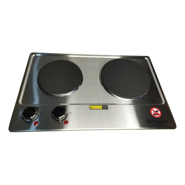 Cocina Eléctrica Finezza 02hornillas Acero Mesa O Empotrable