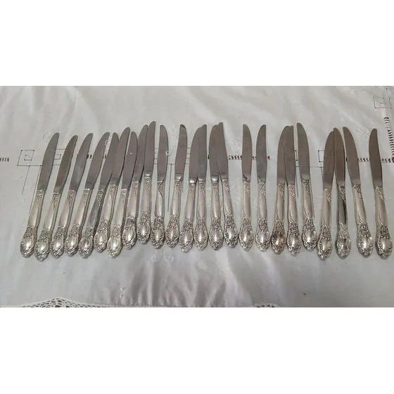 Cubiertos Cuchillos Baño Plata Lote De 24 Ventagaraje F6