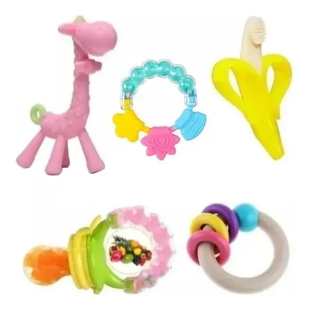 Mordedor Rasca Encia Primeros Dientes Bebé Pack 5