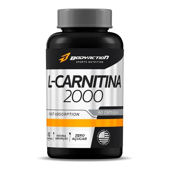 L-carnitina 90 Caps 2000mg - Bodyaction Sabor Sem sabor