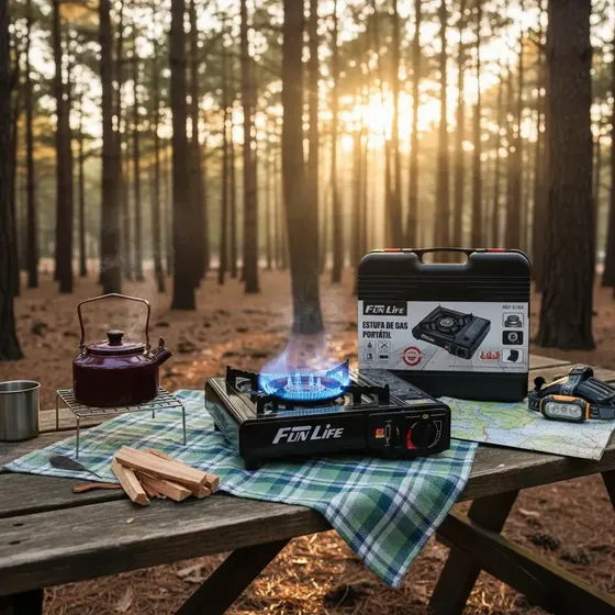 Funlife Estufa Gas Portátil Cocinilla Gas Portatil Camping