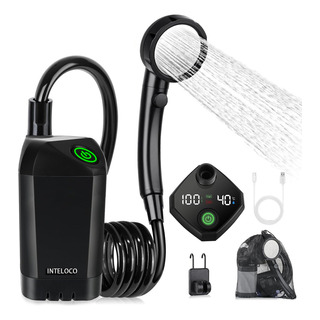 Ducha Portátil Eléctrica Recargable Bomba Camping Exterior Color Negro Ducha Portátil Eléctrica Recargable Bomba Camping Exterior Color Negro