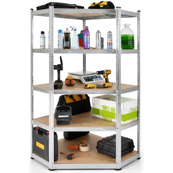 Estante Esquinero Eoland Galvanizado 180x90x40 Cm 5 Niveles Alta Resistencia 300 Kg Capacidad Uso Industrial Bodega Taller Almacenamiento Seguro | Cuotas sin interés