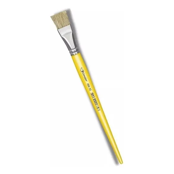Pincel Condor 456-22 Chato Pelo Natural Cabo Longo Cerdas Marrom