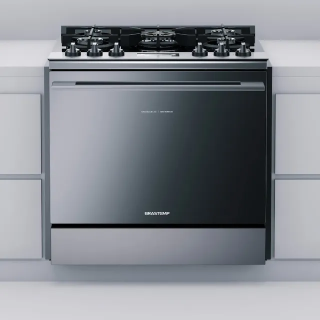 Fogão Brastemp 5 Bocas De Embutir Cor Inox Com Mesa De Vidro Tipo de conexão Gás engarrafado 127V