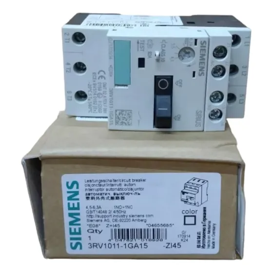 Guardamotor Siemens 4.5 - 6.3a 400v 3rv10111ga15 Poliequipos
