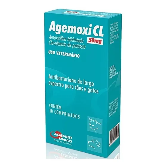 Agemoxi Cl 50mg Antibiotico Amplo Espectro 10 Comprimidos