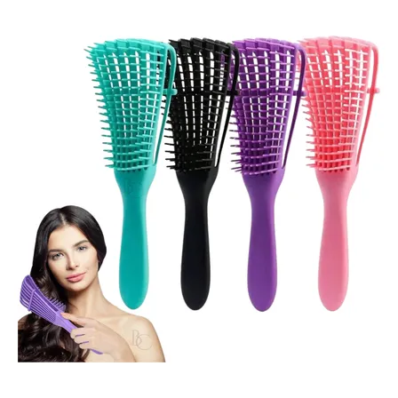 Cepillo Antifrizz Desenredante Anticaída De Cabello Rizo Al Azar