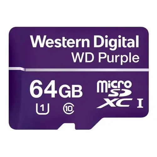 Cartão De Memória Wd Purple 64gb Microsd Cftv Intelbras Mibo