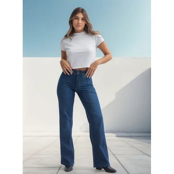 Jean Wide Leg Elastizado Torine - Nicoleta