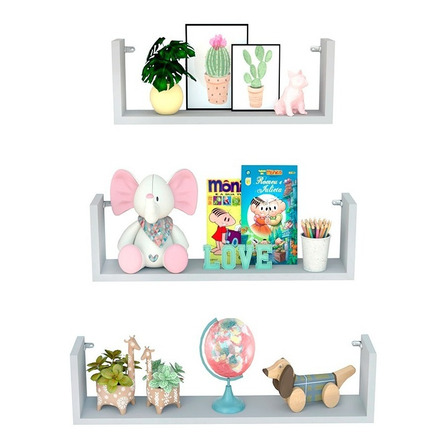 Kit 3 Prateleira U 30/40/50x10ax10p Branco Mdf Decorativo Kit 3 Prateleira U 30/40/50x10ax10p Branco Mdf Decorativo