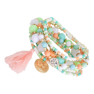 Pulsera Bohemia De Piedra Bohemia Con Cuentas De Cristal Mul Pulsera Bohemia De Piedra Bohemia Con Cuentas De Cristal Mul
