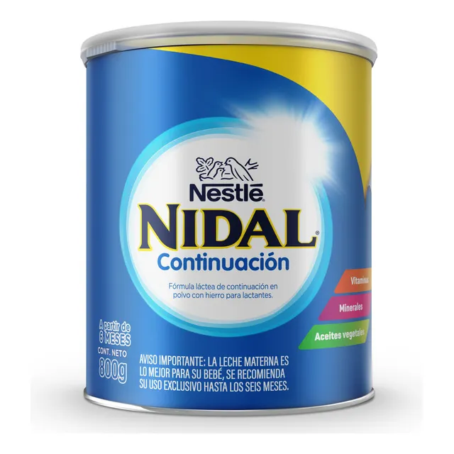 Leche Nidal 2 Continuación 800g Tarro Fórmula Infantil