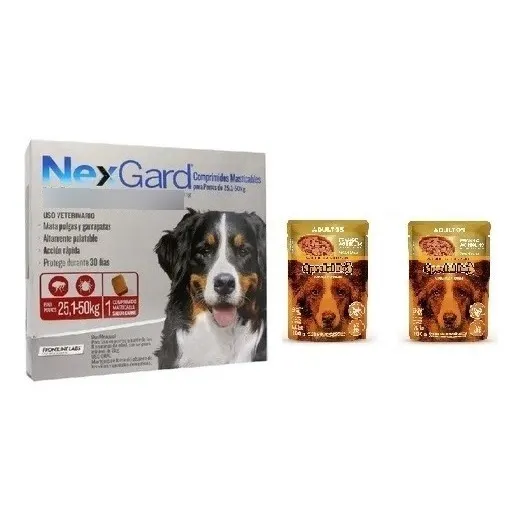 Pastilla Nexgard Antipulga 25 A 50 K + 2 Pate + Envio Gratis
